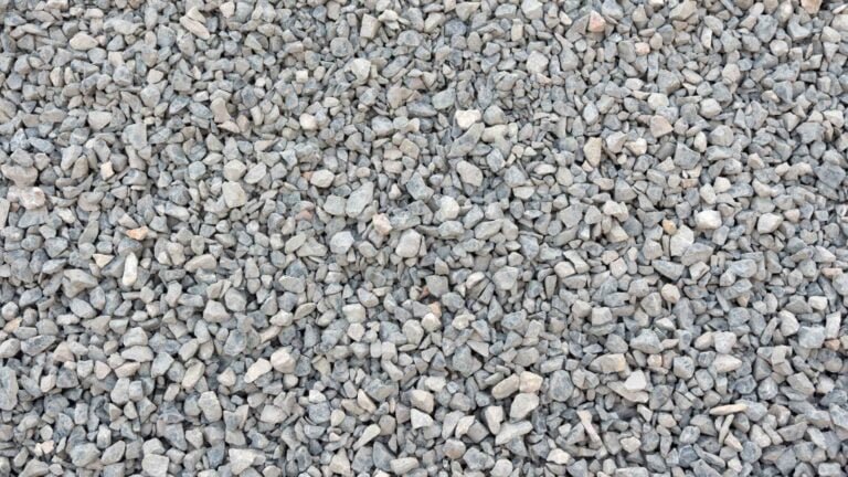 Close-up of 20mm crushed stone aggregate (khadi)
