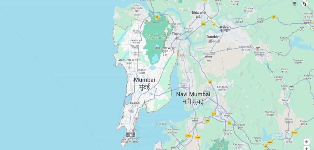 Map of YadavStone delivery areas across Mumbai and Navi Mumbai